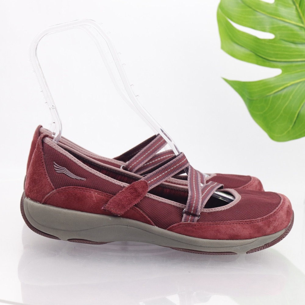 Dansko Womens Hilda Mary Jane Shoes Size 41 10.5 Red Suede Comfort Walking Flats